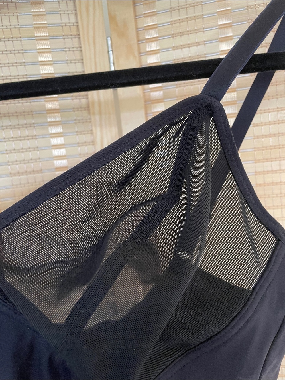 Ashley Graham x Knix Black One-Piece Deep V-Neck Mesh Bodysuit - Picture 7 of 12